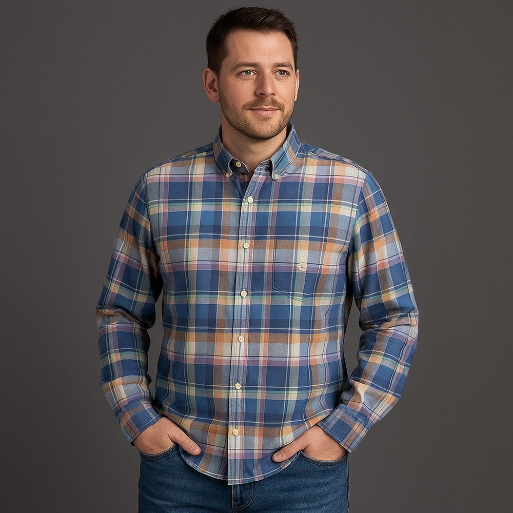 CHAPS Ralph Lauren Multicolor Plaid Men's Shirt Spring Easter